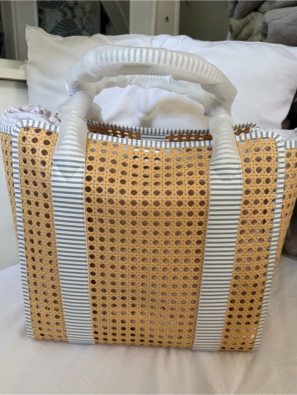 Mark & Graham waterproof canning tote with Pale Blue Trim - Picture 2 of 6
